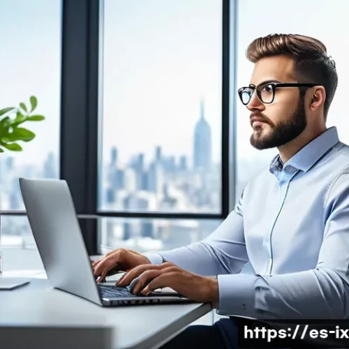 API 설계 원칙을 위한 커뮤니티 리소스 - A professional software developer in a modern office environment, focused on designing a clear and o...